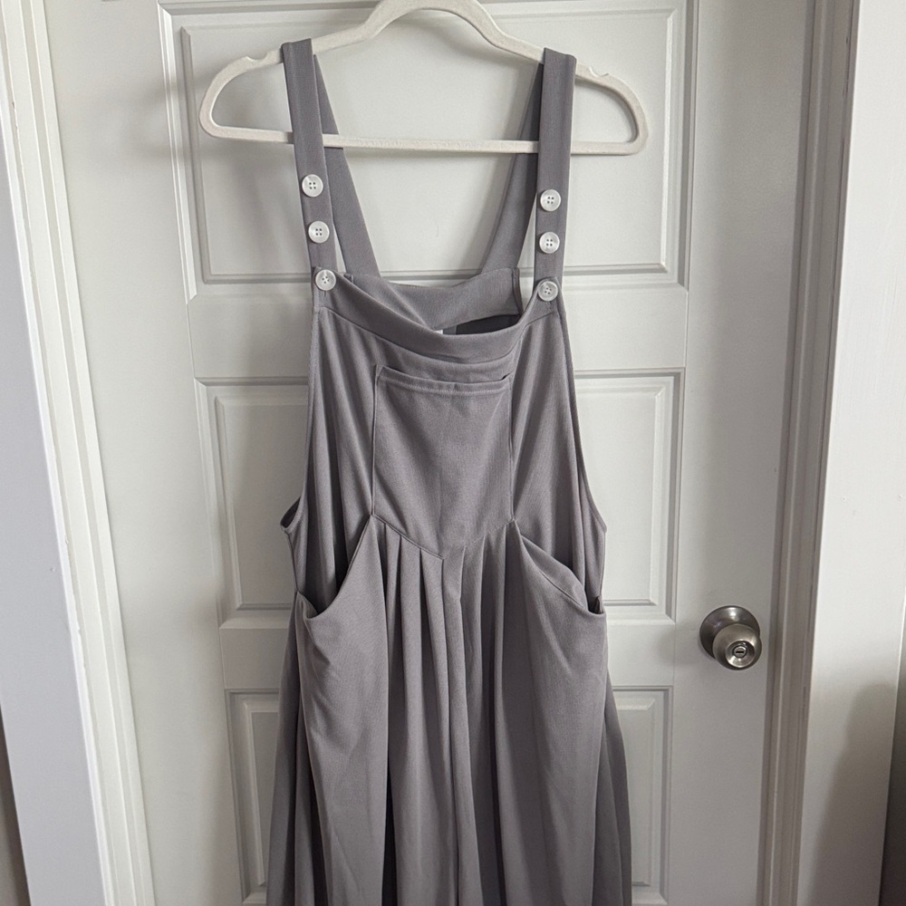 HALARA Gray Jumpsuit with Button Details